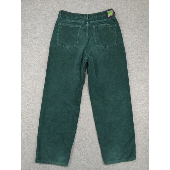 Empyre Pants Teens 13 Green Corduroy Relaxed Straight Leg Casual Khakis Pockets - Picture 5 of 11